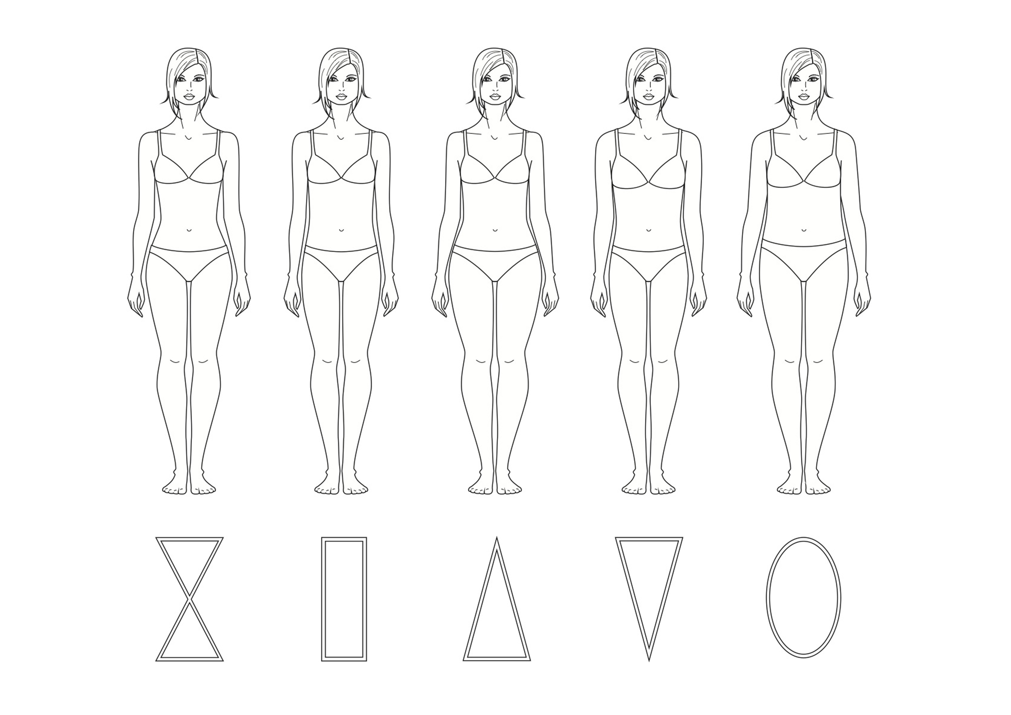 Выписывать фигуру. Типы телосложения у женщин для рисования. Типы фигуры карандашом. Телосложение типы у девушек для рисования. Типы женских фигур силуэт.